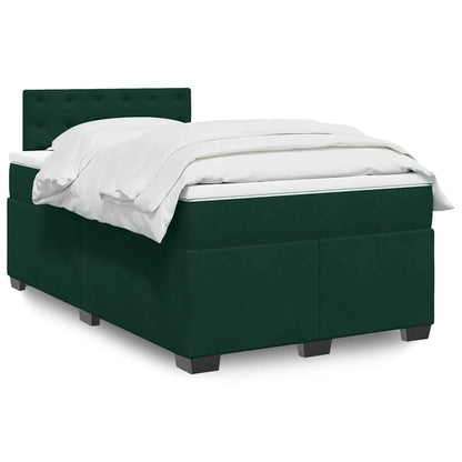 Giroletto a Molle con Materasso Verde Scuro 120x200 cm Velluto