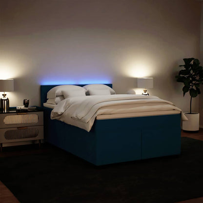 Giroletto a Molle con Materasso Blu 160x200 cm in Velluto