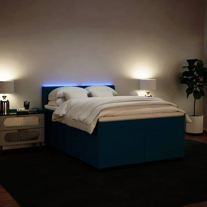 Giroletto a Molle con Materasso Blu 160x200 cm in Velluto