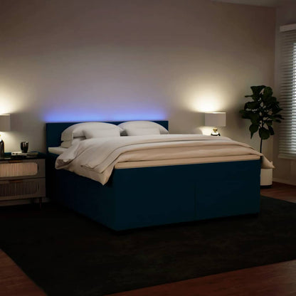 Giroletto a Molle con Materasso Blu 180x200 cm in Velluto