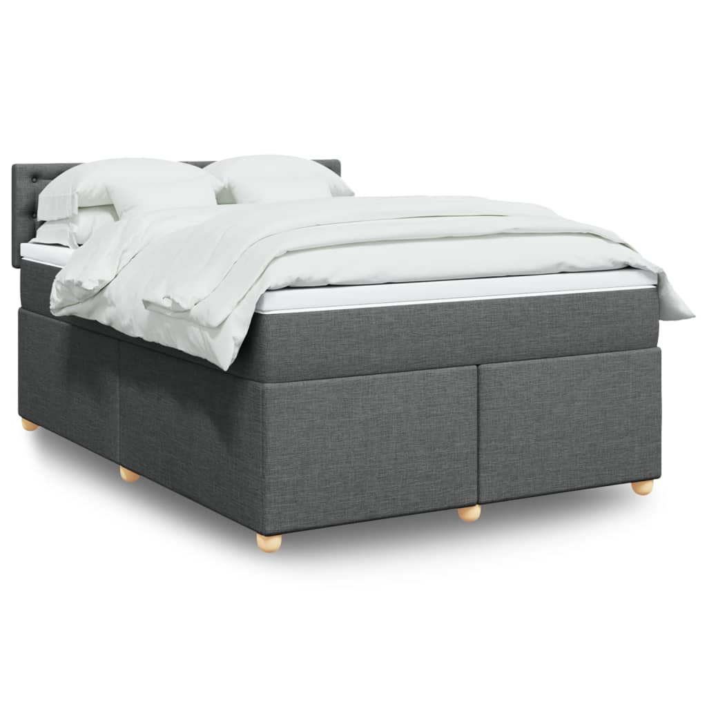 Giroletto a Molle con Materasso Grigio Scuro 140x190 cm Tessuto