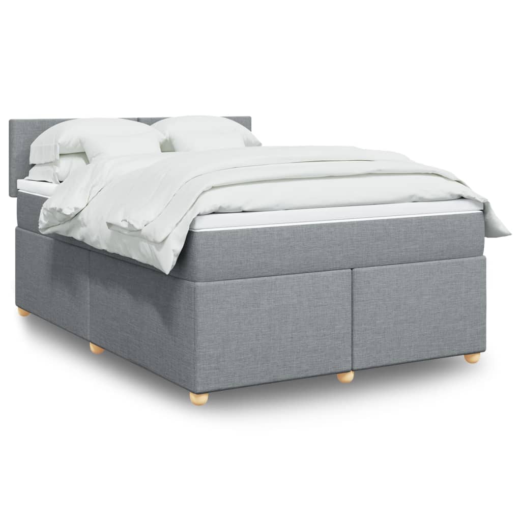 Giroletto a Molle con Materasso Grigio Chiaro 140x200cm Tessuto