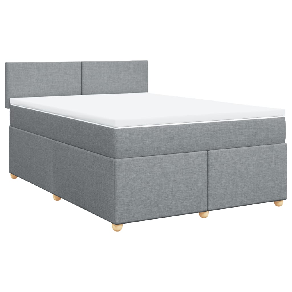 Giroletto a Molle con Materasso Grigio Chiaro 160x200cm Tessuto