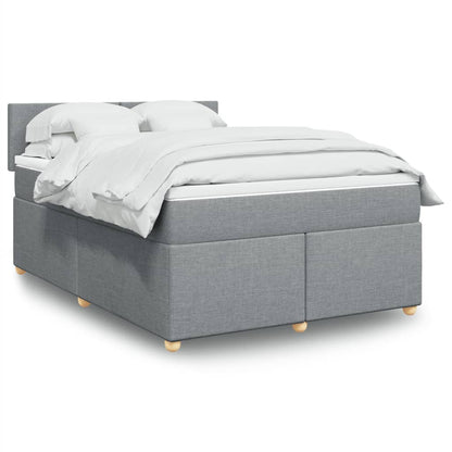 Giroletto a Molle con Materasso Grigio Chiaro 160x200cm Tessuto