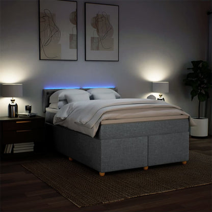 Giroletto a Molle con Materasso Grigio Chiaro 160x200cm Tessuto