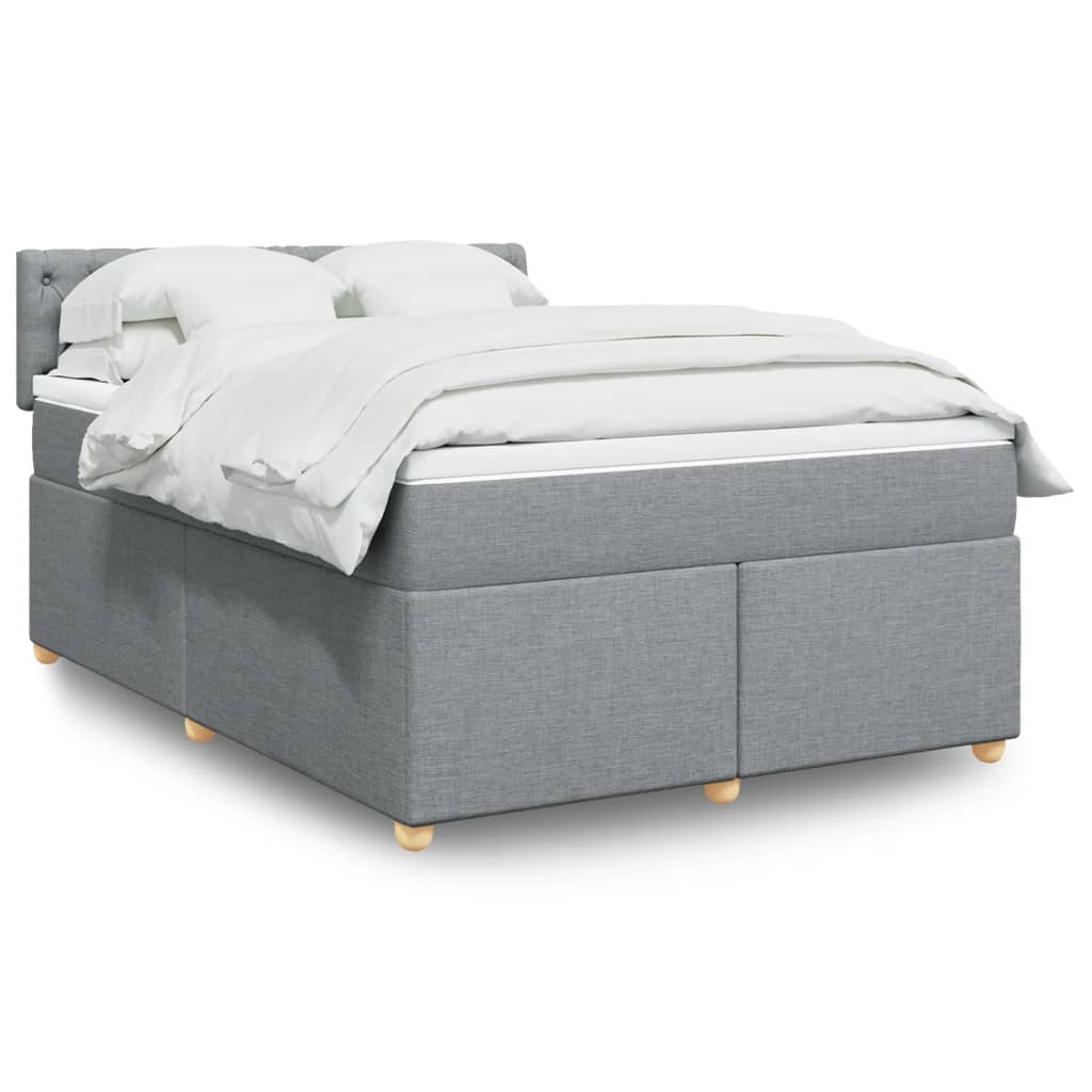Giroletto a Molle con Materasso Grigio Chiaro 160x200cm Tessuto