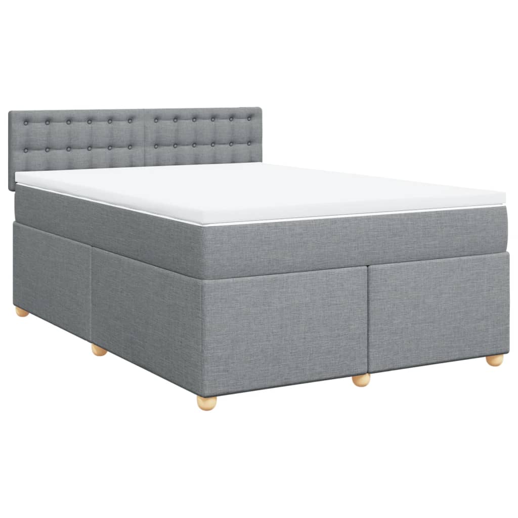 Giroletto a Molle con Materasso Grigio Chiaro 160x200cm Tessuto