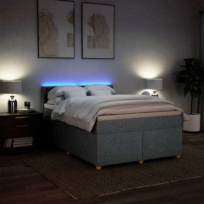 Giroletto a Molle con Materasso Grigio Chiaro 160x200cm Tessuto