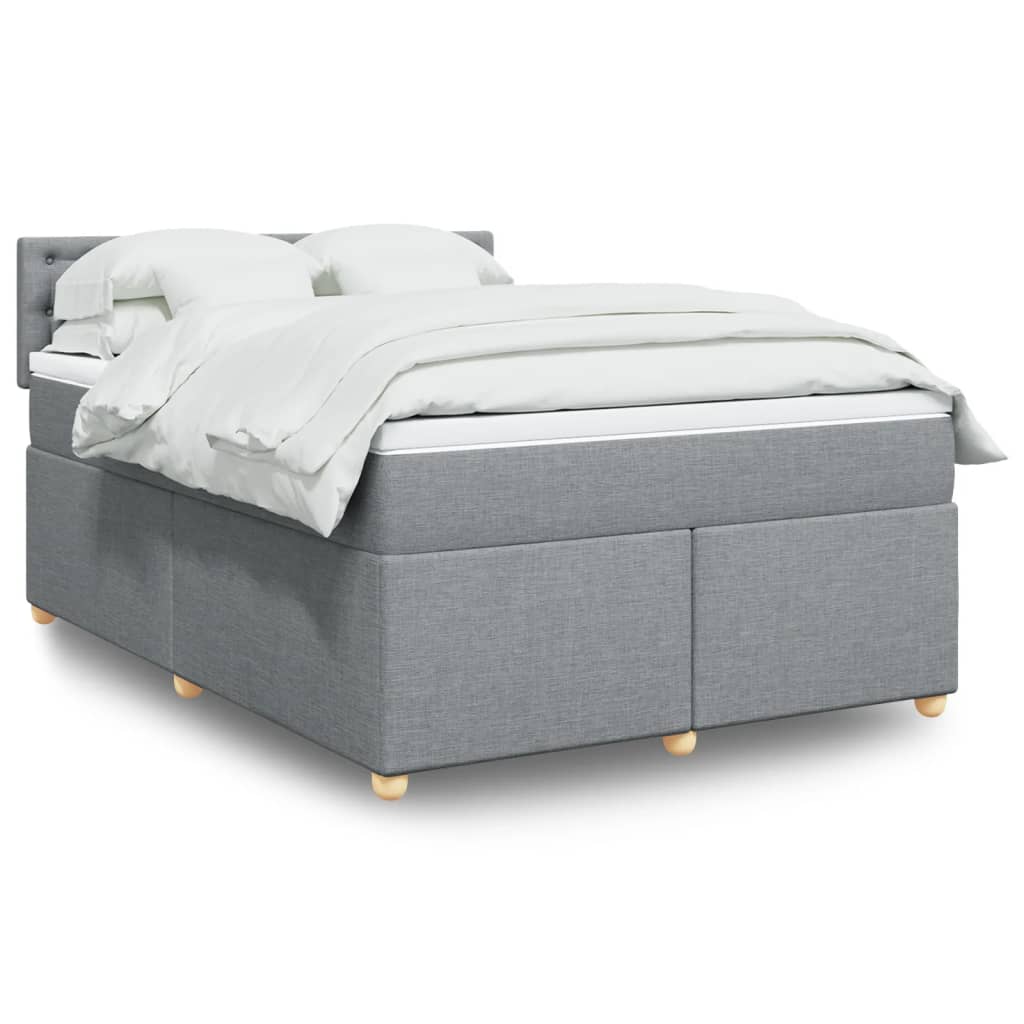Giroletto a Molle con Materasso Grigio Chiaro 160x200cm Tessuto