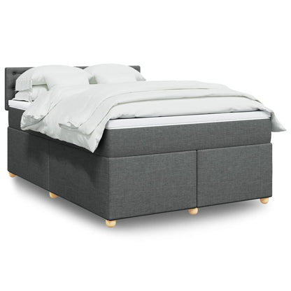 Giroletto a Molle con Materasso Grigio Scuro 160x200 cm Tessuto