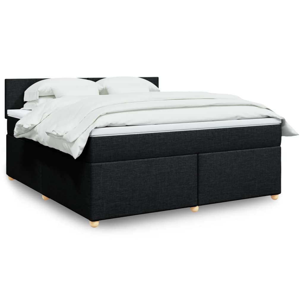 Giroletto a Molle con Materasso Nero 180x200 cm in Tessuto