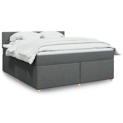 Giroletto a Molle con Materasso Grigio Scuro 180x200 cm Tessuto