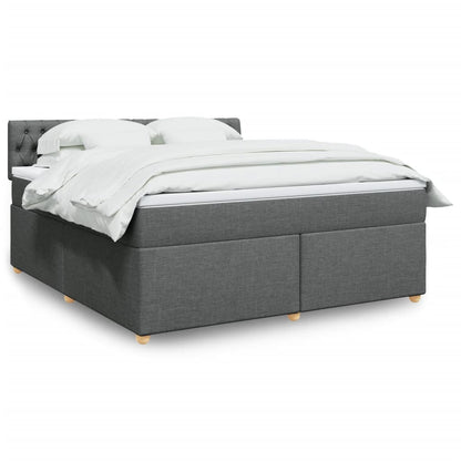Giroletto a Molle con Materasso Grigio Scuro 180x200 cm Tessuto