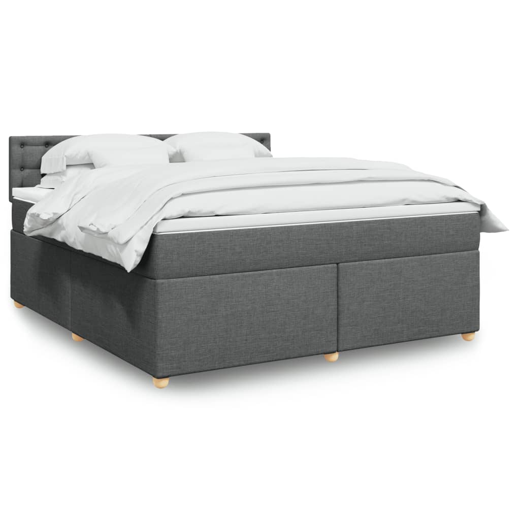 Giroletto a Molle con Materasso Grigio Scuro 180x200 cm Tessuto
