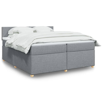 Giroletto a Molle con Materasso Grigio Chiaro 200x200cm Tessuto