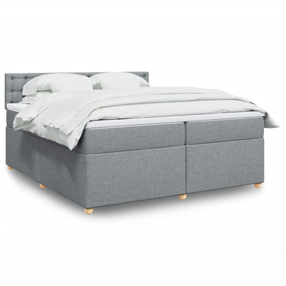 Giroletto a Molle con Materasso Grigio Chiaro 200x200cm Tessuto