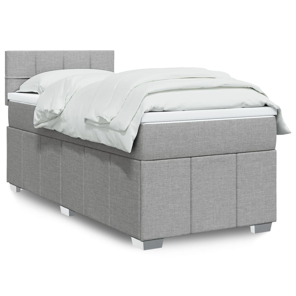 Giroletto a Molle con Materasso Grigio Chiaro 80x200 cm Tessuto