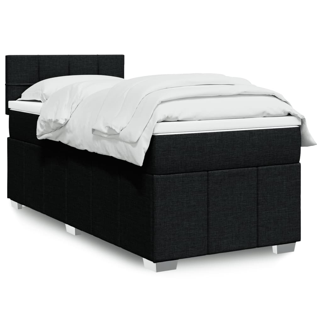 Giroletto a Molle con Materasso Nero 80x200 cm inTessuto