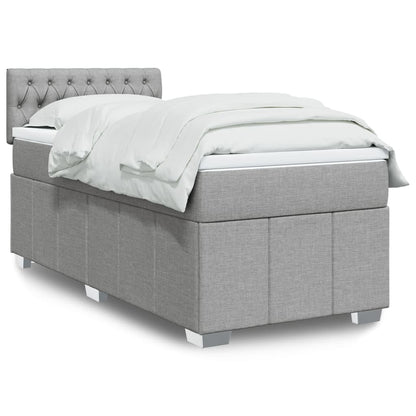 Giroletto a Molle con Materasso Grigio Chiaro 80x200 cm Tessuto