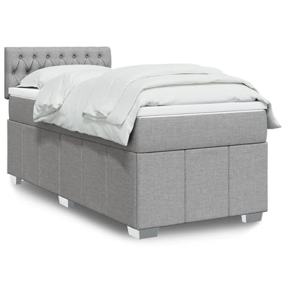 Giroletto a Molle con Materasso Grigio Chiaro100x200 cm Tessuto
