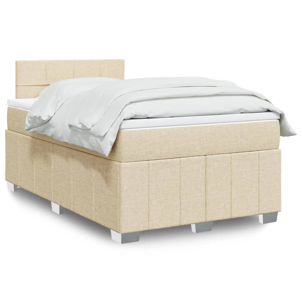 Giroletto a Molle con Materasso Crema 120x200 cm in Tessuto