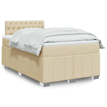 Giroletto a Molle con Materasso Crema 120x200 cm in Tessuto