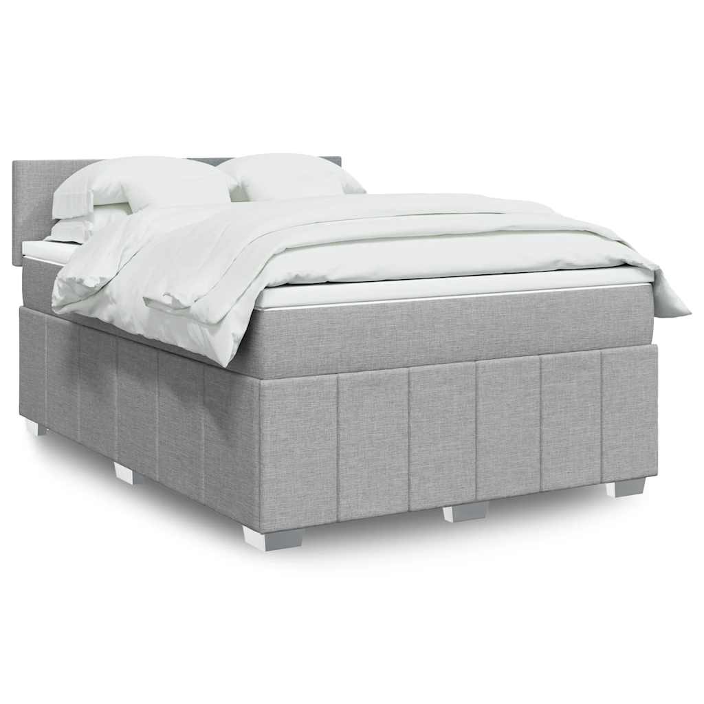 Giroletto a Molle con Materasso Grigio Chiaro 140x200cm Tessuto