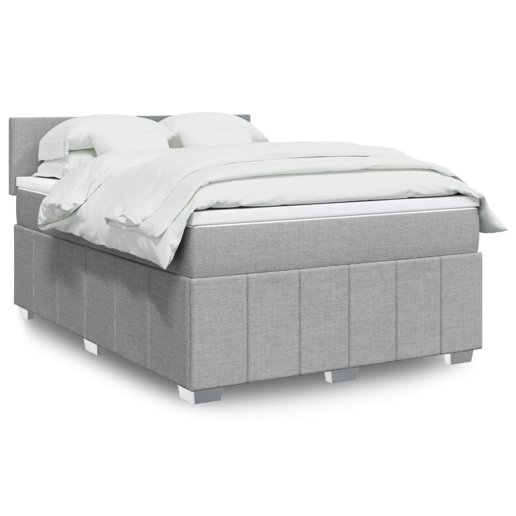 Giroletto a Molle con Materasso Grigio Chiaro 160x200cm Tessuto