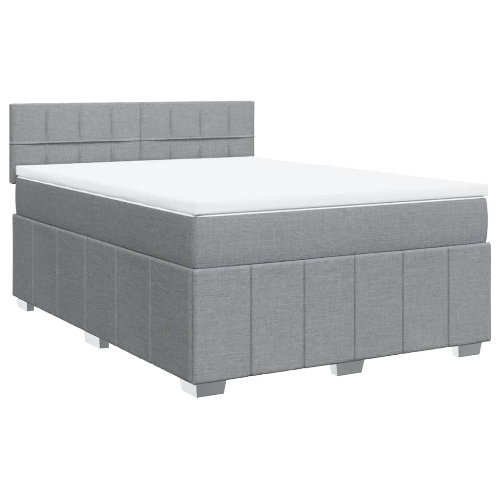 Giroletto a Molle con Materasso Grigio Chiaro 160x200cm Tessuto