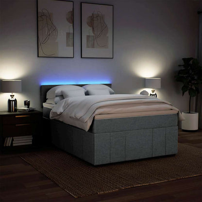Giroletto a Molle con Materasso Grigio Chiaro 160x200cm Tessuto