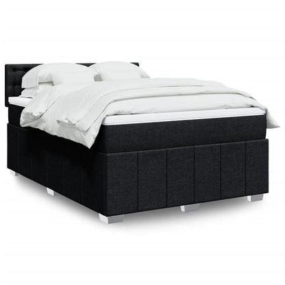 Giroletto a Molle con Materasso Nero 160x200 cm in Tessuto