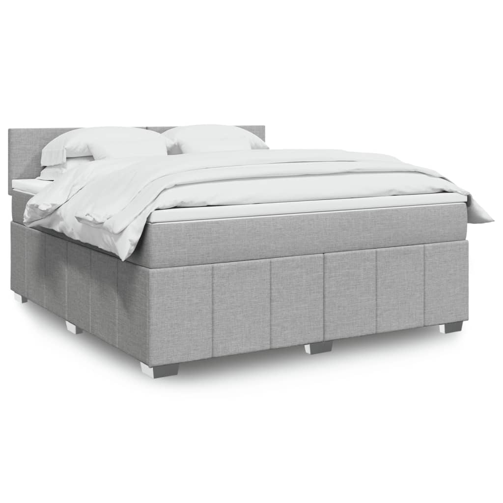Giroletto a Molle con Materasso Grigio Chiaro180x200 cm Tessuto