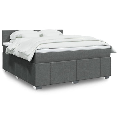 Giroletto a Molle con Materasso Grigio Scuro 180x200 cm Tessuto