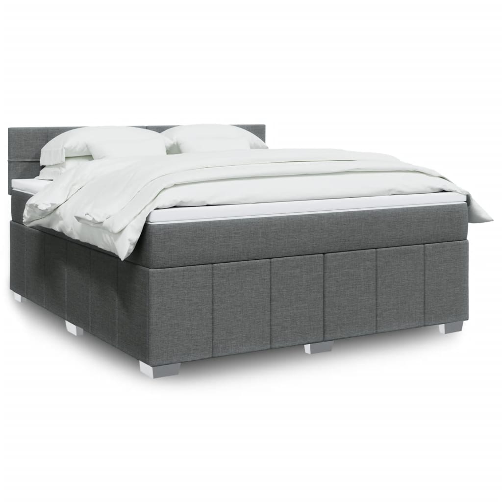 Giroletto a Molle con Materasso Grigio Scuro 180x200 cm Tessuto