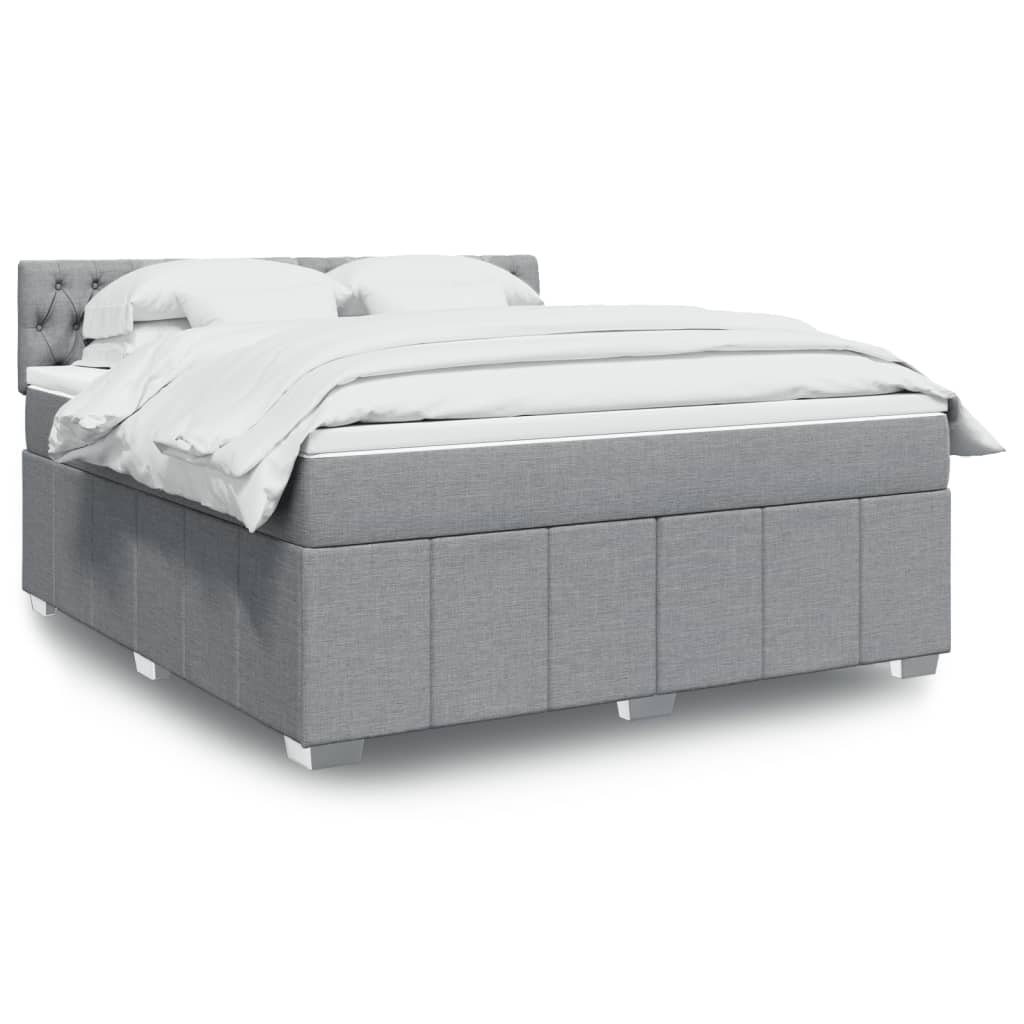 Giroletto a Molle con Materasso Grigio Chiaro180x200 cm Tessuto