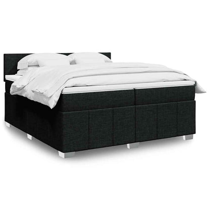 Giroletto a Molle con Materasso Nero 200x200 cm in Tessuto