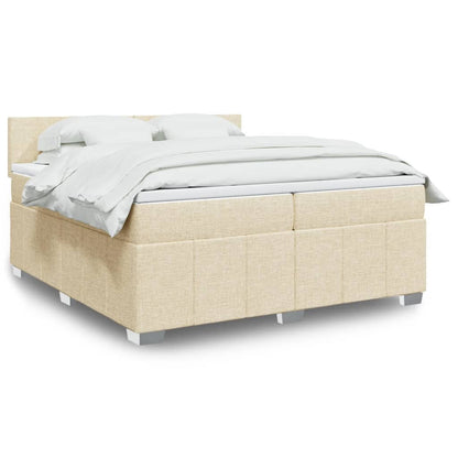 Giroletto a Molle con Materasso Crema 200x200 cm in Tessuto