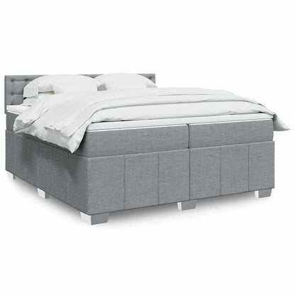 Giroletto a Molle con Materasso Grigio Chiaro 200x200cm Tessuto