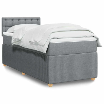 Giroletto a Molle con Materasso Grigio Chiaro 80x200 cm Tessuto