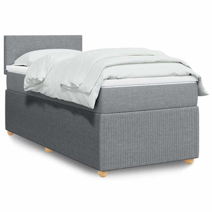 Giroletto a Molle con Materasso Grigio Chiaro 90x190 cm Tessuto