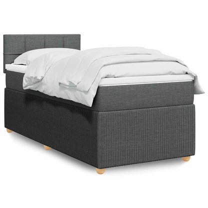 Giroletto a Molle con Materasso Grigio Scuro 90x190 cm Tessuto