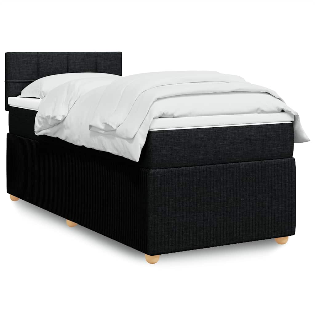 Giroletto a Molle con Materasso Nero 90x190 cm in Tessuto
