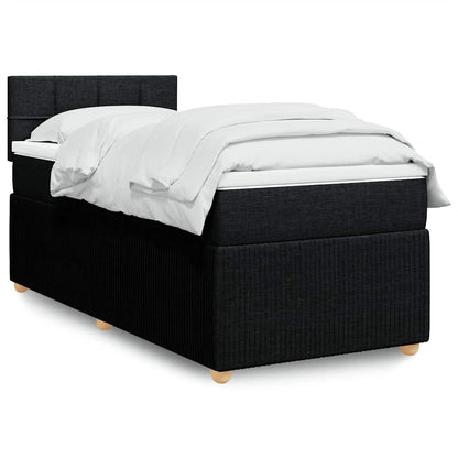Giroletto a Molle con Materasso Nero 90x190 cm in Tessuto