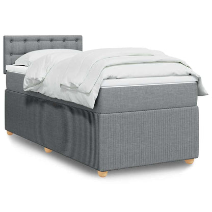 Giroletto a Molle con Materasso Grigio Chiaro 90x190 cm Tessuto