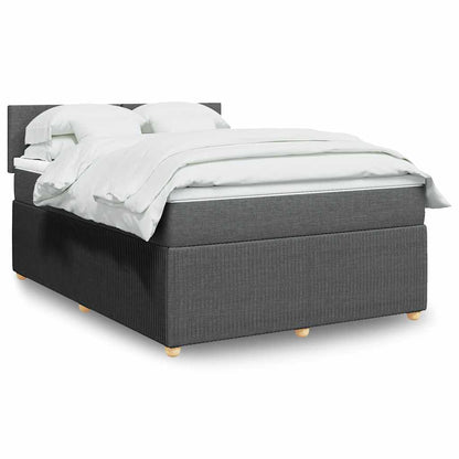 Giroletto a Molle con Materasso Grigio Scuro 140x190 cm Tessuto