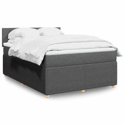 Giroletto a Molle con Materasso Grigio Scuro 140x190 cm Tessuto