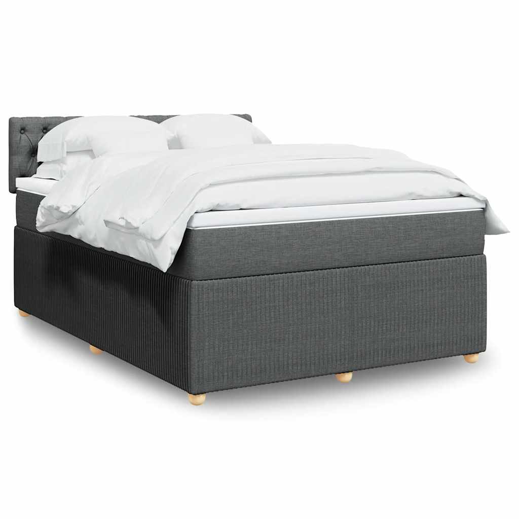 Giroletto a Molle con Materasso Grigio Scuro 140x190 cm Tessuto