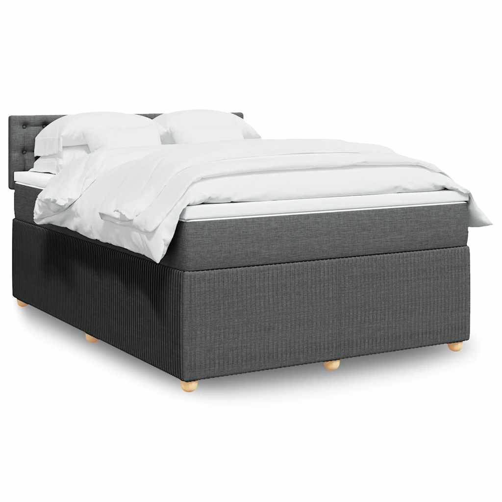 Giroletto a Molle con Materasso Grigio Scuro 140x190 cm Tessuto