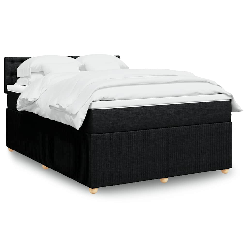 Giroletto a Molle con Materasso Nero 140x190 cm in Tessuto