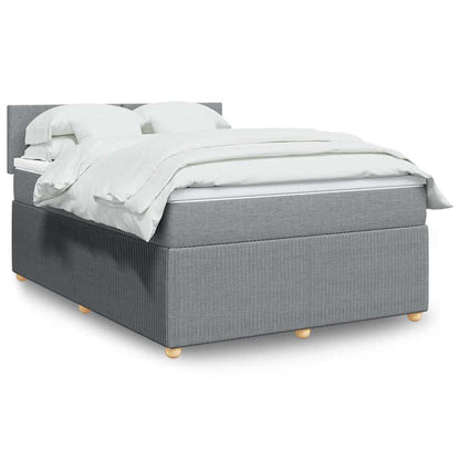Giroletto a Molle con Materasso Grigio Chiaro 140x200cm Tessuto
